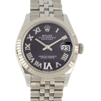 Rolex Date Just Ref. 278274 Aubergine Diamond Dial Like New
