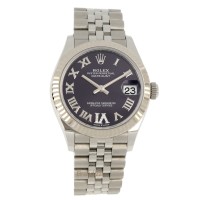 Rolex Date Just Ref. 278274 Aubergine Diamond Dial Like New