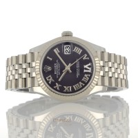 Rolex Date Just Ref. 278274 Aubergine Diamond Dial Like New