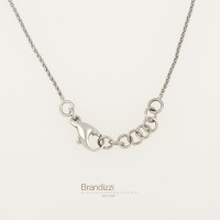 Collana in oro bianco con brillanti e turchese